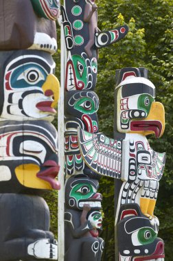 Hint totem direkleri Vancouver. British Columbia. Kanada.