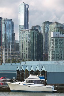 Vancouver manzarası ve waterfront Stanley Parkı