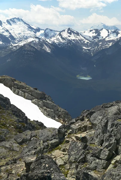 Paesaggio Whistler con montagne e lago. Columbia Britannica. Ca — Foto Stock