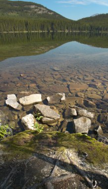 Pyraimd göl Kanada manzara. Jasper. Alberta