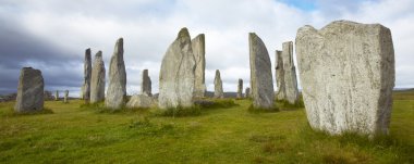 İskoçya'da Dikilitaş Tarih öncesi site. Callanish. Lewis Isle