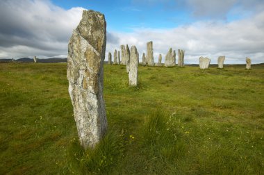 İskoçya'da Dikilitaş Tarih öncesi site. Callanish. Lewis Isle