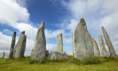 İskoçya'da Dikilitaş Tarih öncesi site. Callanish. Lewis Isle