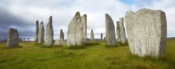 Förhistoriska platsen med bautastenar i Skottland. Callanish. Lewis isle Stockbild
