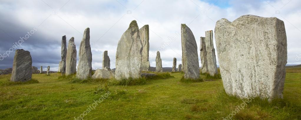 Prehistoric site with menhirs in Scotland. Callanish. Lewis isle