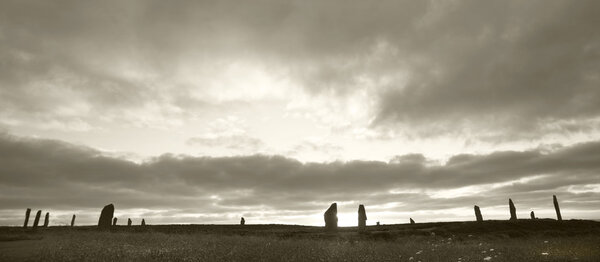 Ring of Brodgar. Prehistoric stone circle in Orkney. Scotland
