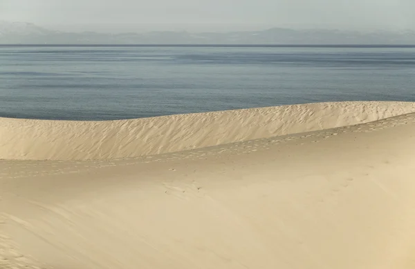 Düne und Atlantik an der spanischen Küste. cadiz. Spanien — Stockfoto