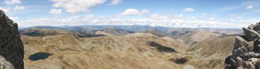 Picos de Urbion panoramik görünümünde. Duero kaynağıdır. Soria