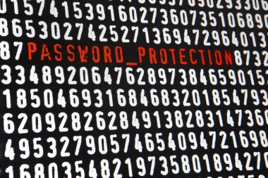 Bilgisayar ekranında Parola koruması metin üzerinde siyah adam ile