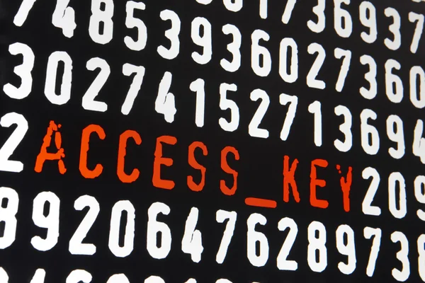 Computer screen with access key text on black background — Stock Photo, Image