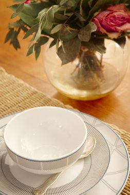 Hayat hala çay veya kahve Kupası ve tablo Güllü