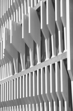 Modern bina cephe yapı ayrıntılı olarak siyah ve beyaz