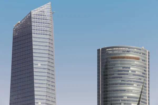 Madrid skyline Financiën gebied met twee torens gebouwen. Spanje — Stockfoto