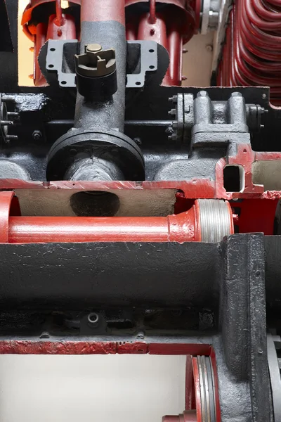 Steam locomotive maskiner kolv pump avsnittet detalj — Stockfoto