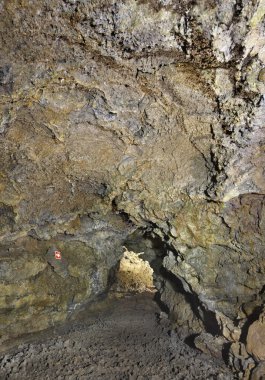 Volkanik Mağarası Galerisi Terceira Adası. Azores. Gruta mı Natal