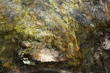 Volkanik Mağarası Galerisi Terceira Adası. Azores. Algar yapmak Carva