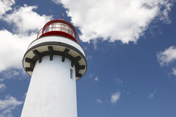 Red and white lighthouse in Topo, Sao Jorge, Azores. Portugal — Stock Photo, Image