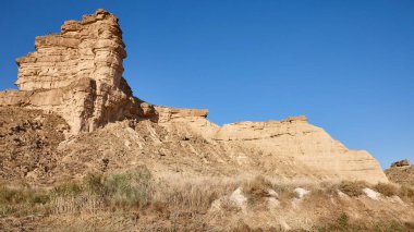 Los Monegros 'ta muhteşem bir zirve. La Gabarda, Huesca. Aragon, İspanya