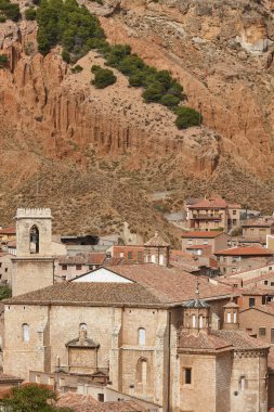 Zaragoza, Daroca 'da güçlendirilmiş bir ortaçağ tarihi kasabası. Aragon, İspanya 