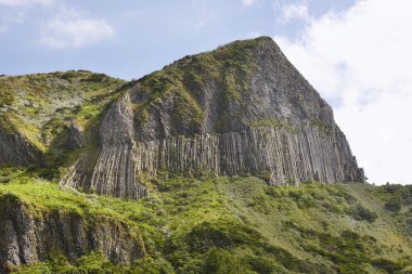 Azores rocky landscape in Flores island. Rocha dos Bordoes. Port clipart