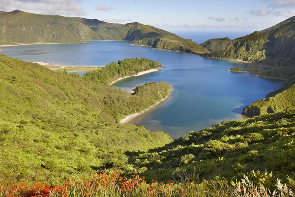 Azores landscape with lake. Lagoa do Fogo, Sao Miguel. Portugal — Stock Photo, Image