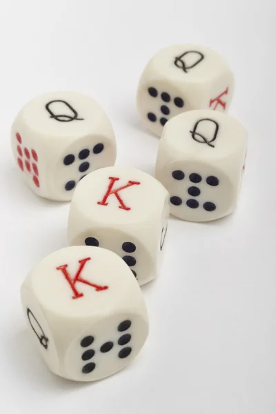 Dice poker game. Craps detail in white background — Stock Photo, Image