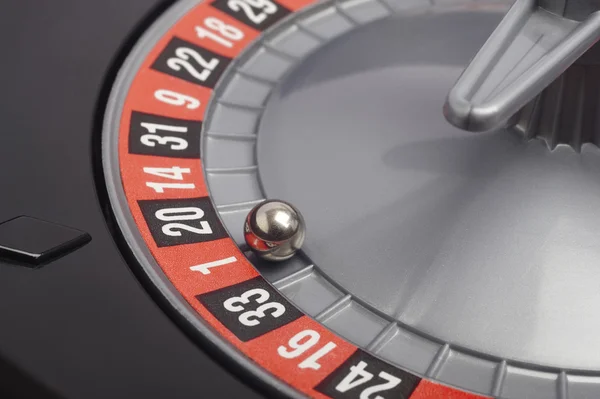 Casino roulette detail with ball in number one. Gambling — Stock Photo, Image