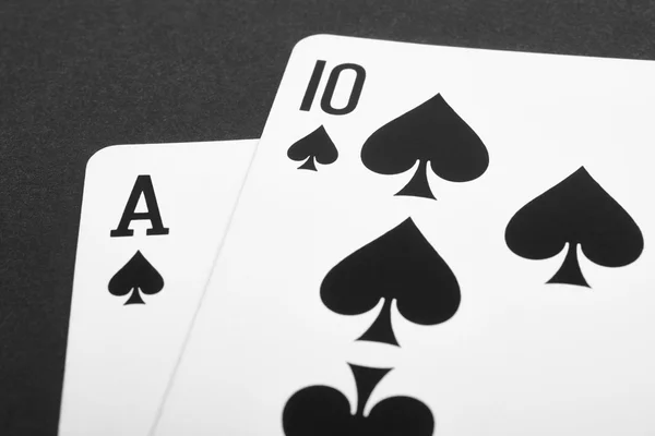Card game with black jack detail. Black and white — Stock Photo, Image