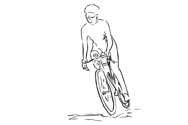 Векторный Рисунок Человек Велосипеде — стоковый вектор