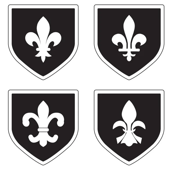 Escudos Fleur de lys — Vector de stock