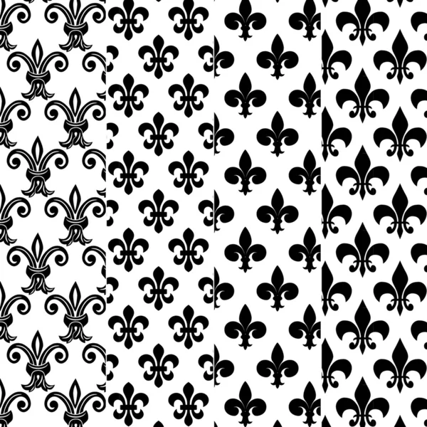 Patrones Fleur de lys — Vector de stock