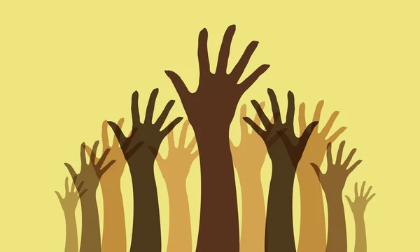 Raised hands — Stock Vector