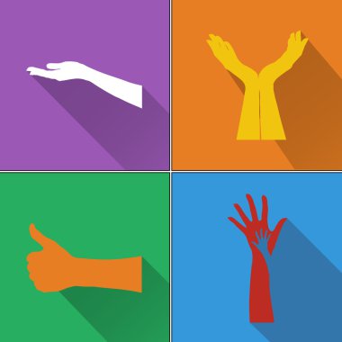 uzun gölge el simgeleri