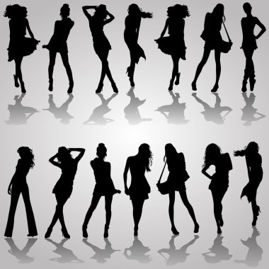 seksi kız silhouettes