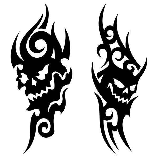 Skull tribal tattoo — Stockvector