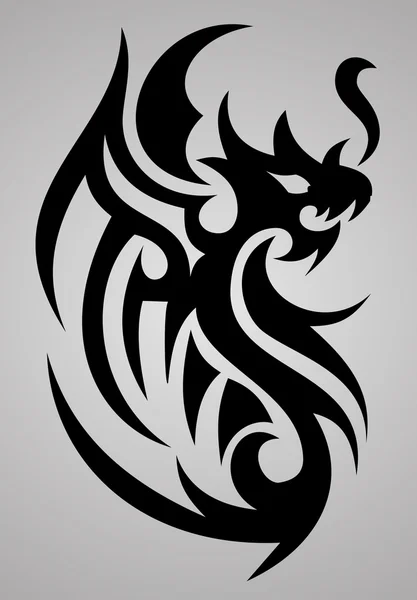 Tribal dragoon tattoo — Stockvector