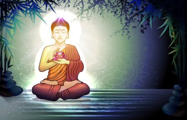 Buddha ve su yansıma