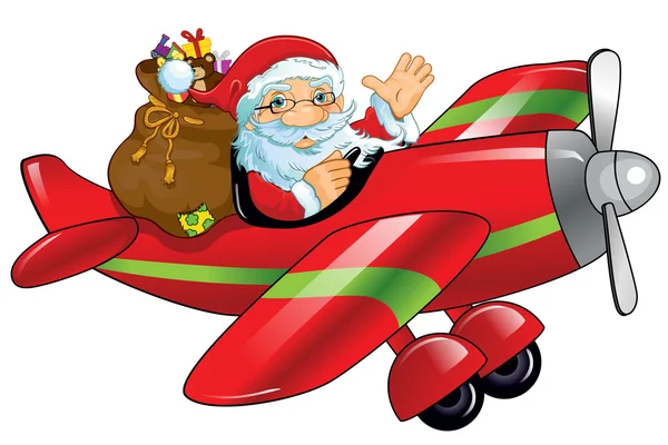 Santa Claus con aire — Vector de stock