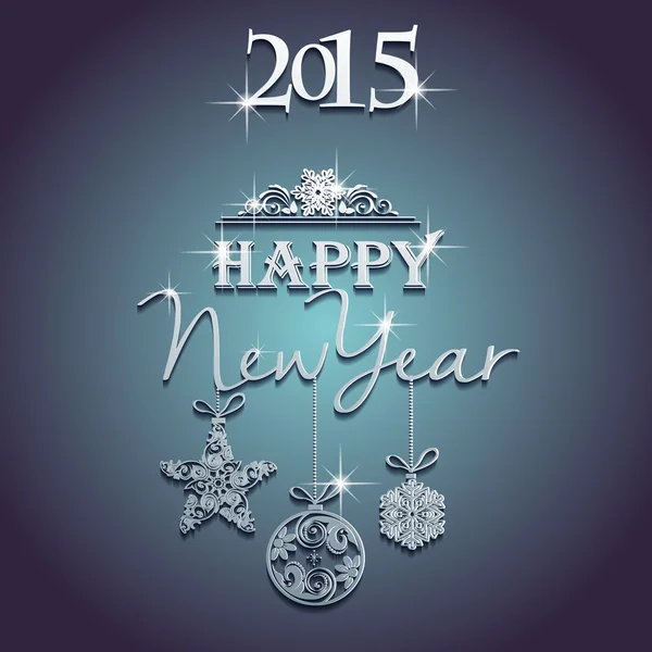 Mutlu yeni yıl 2015 mavi ışık — Stok Vektör