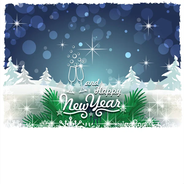 Happy New Year in the snow — Stock Vector