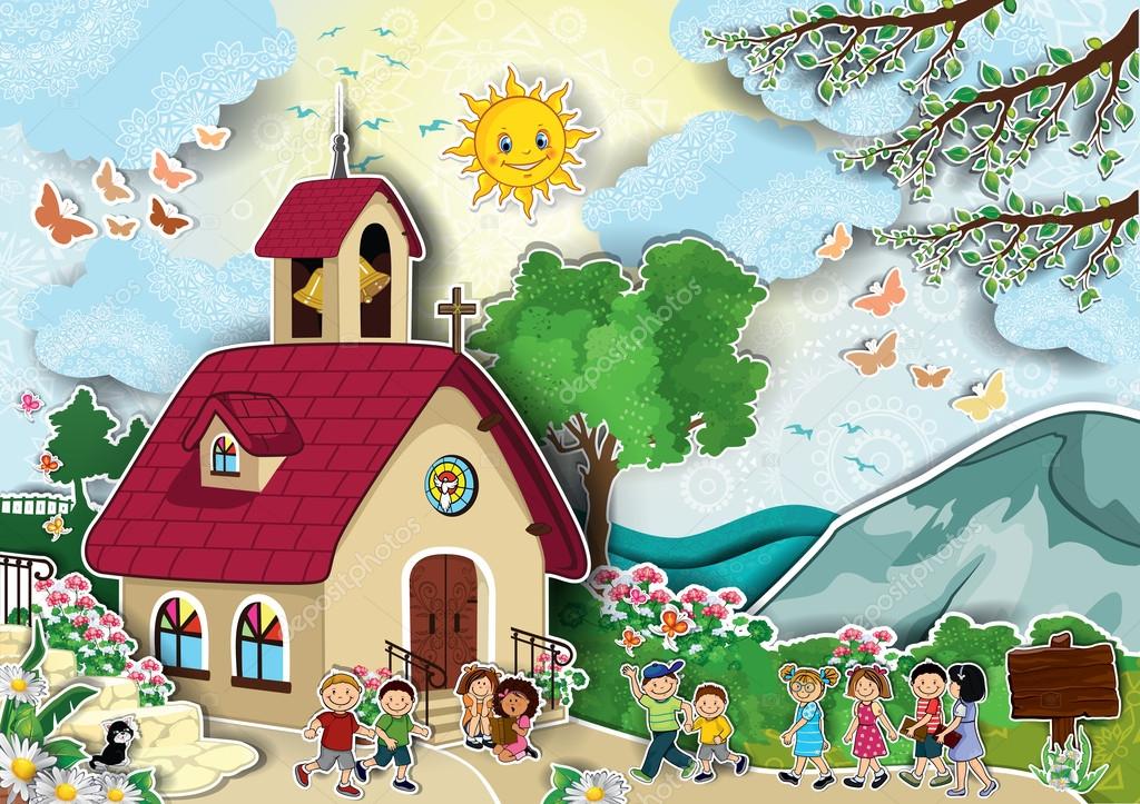 Resultado de imagen para niÃ±os iglesia vector