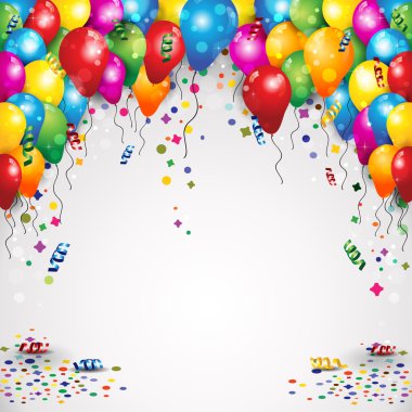 Parti balonları ve konfeti