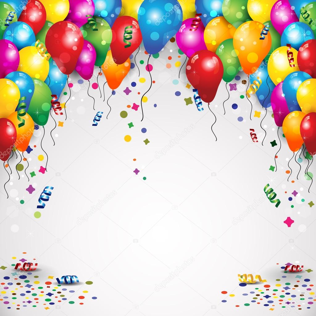 Party balloons and confetti