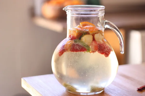 A jar of refreshing white sangria — Stock Photo, Image