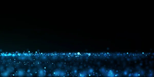 Vector Abstract Background Blue Particles Flowing Dark Glowing Magical Lights 免版税图库插图