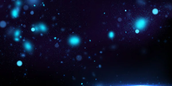 Vector Abstract Background Blue Particles Flowing Dark Glowing Magical Lights Stok Illüstrasyon