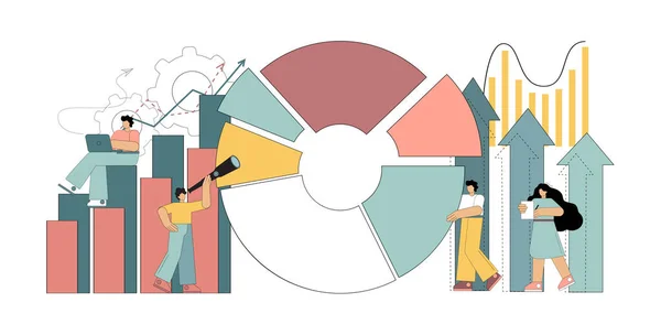 Concetto Segmentazione Del Mercato Gestione Finanziaria Statistiche Relazioni Aziendali Illustrazione — Vettoriale Stock