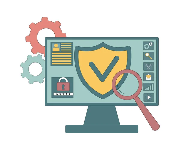 Proteção Dados Computador Codificação Segurança Cibernética — Vetor de Stock