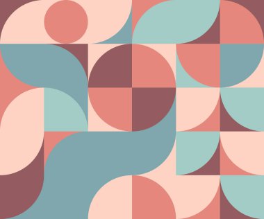 Basit şekil ve figürlü geometri minimalistik resim posteri. Elma avucunun içinde. Pastel gözlük. Vektör