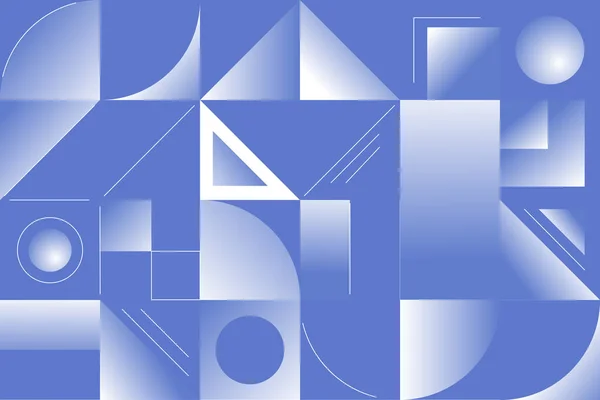 Basit şekil ve figürlü mavi gradyan minimalist resim posteri. Vektör